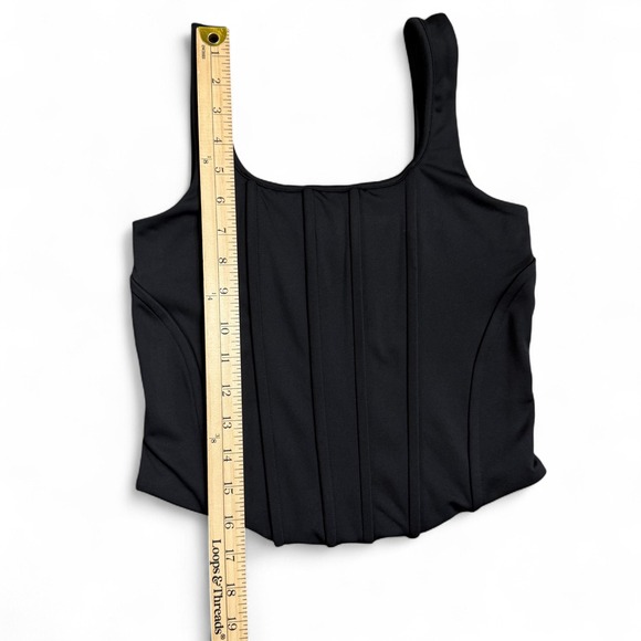 Express -‎ Black Corset Tank Top - XS Body Contour Y2K Edgy Grunge Streetwear - Picture 10 of 10